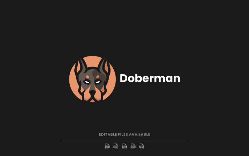 Doberman Simple Mascot Logo Logo Template