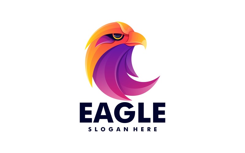 Eagle Head Gradient Colorful Logo Logo Template