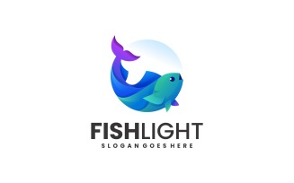 Fish Light Gradient Logo Design