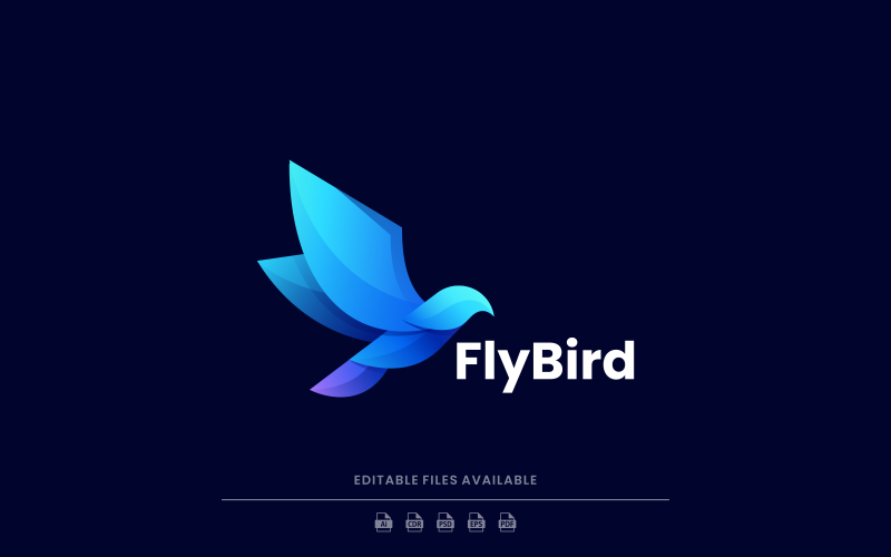 Fly Bird Gradient Logo Design Logo Template
