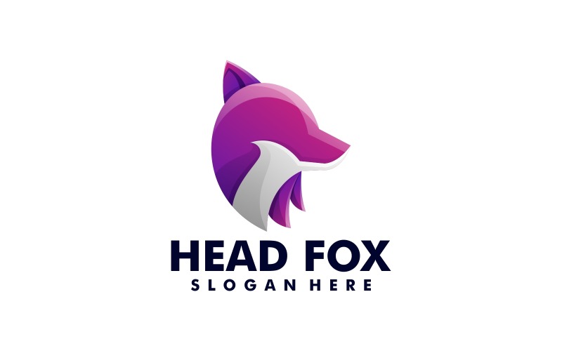 Head Fox Gradient Logo Design Logo Template