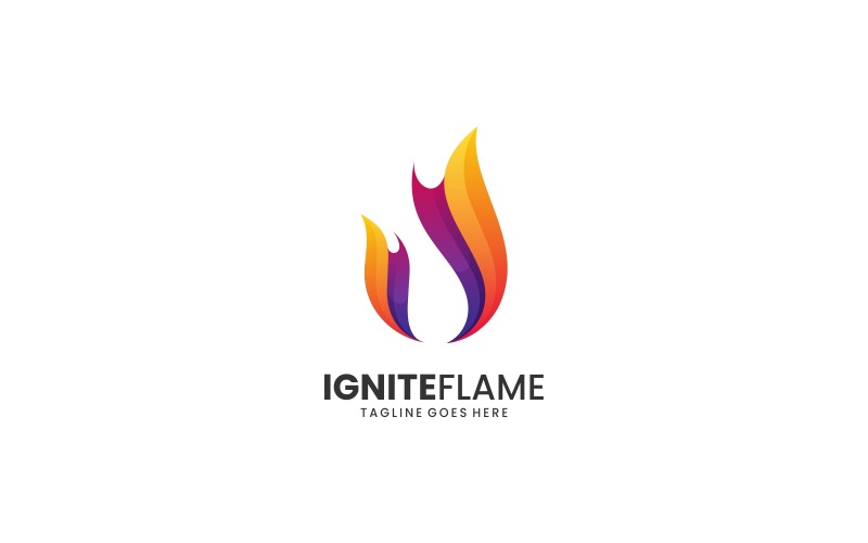 Ignite Flame Gradient Colorful Logo Logo Template