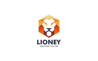 Lion Gradient Color Logo Design