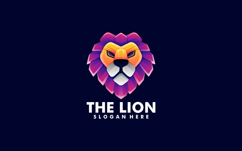 Lion Head Color Gradient Logo Style Logo Template