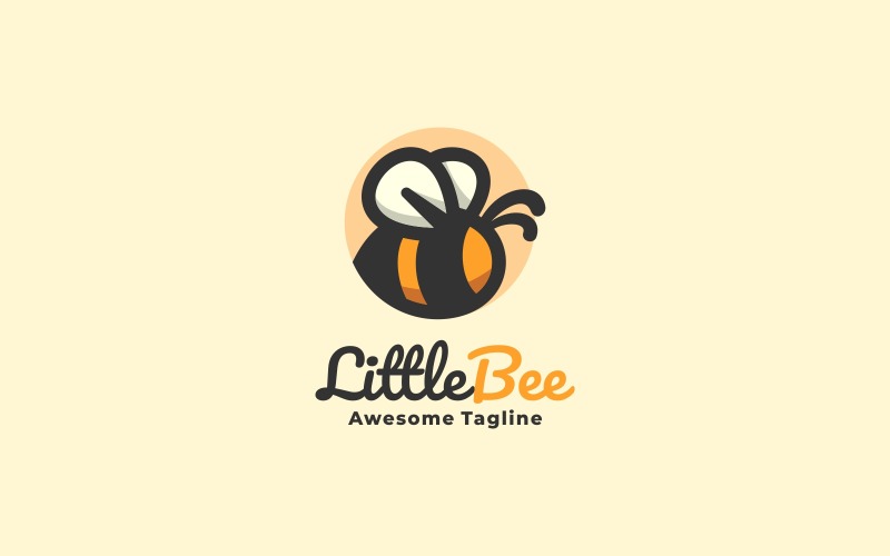 Little Bee Simple Mascot Logo Logo Template