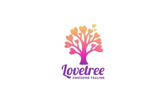 Love Tree Gradient Colorful Logo