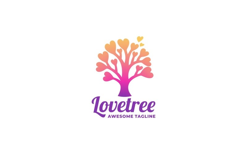 Love Tree Gradient Colorful Logo Logo Template