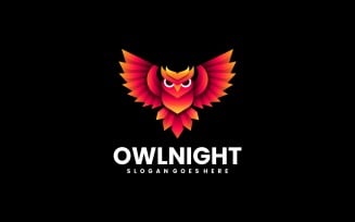 Owl Night Gradient Colorful Logo Style
