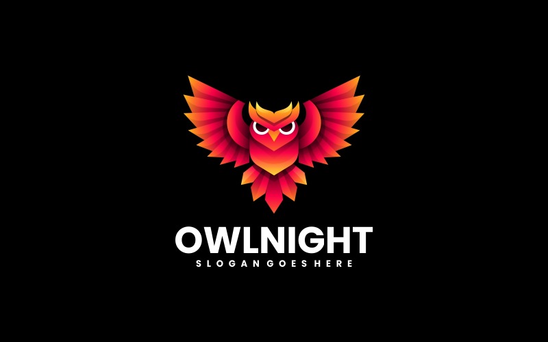 Owl Night Gradient Colorful Logo Style Logo Template