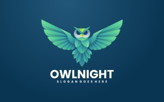 Owl Night Gradient Logo Style