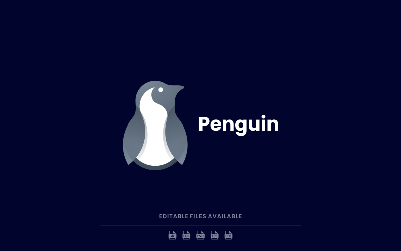 Penguin Color Gradient Logo Design Logo Template