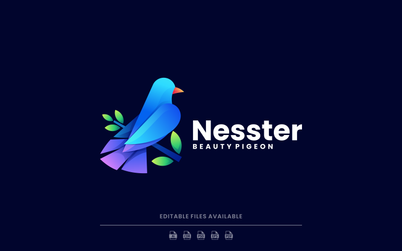 Pigeon Gradient Color Logo Style Logo Template