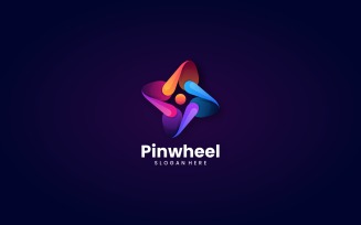 Pinwheel Gradient Colorful Logo Design