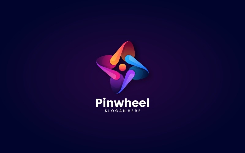 Pinwheel Gradient Colorful Logo Design Logo Template