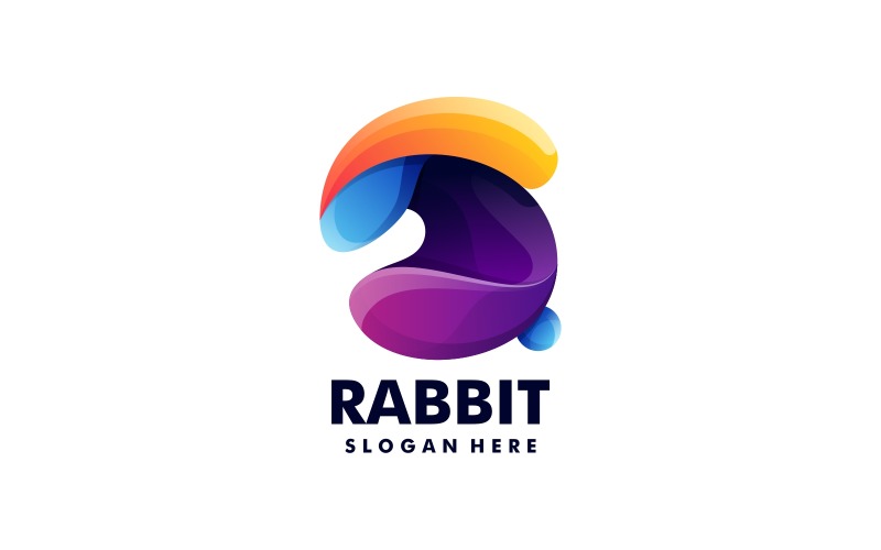 Rabbit Color Gradient Logo Style Logo Template