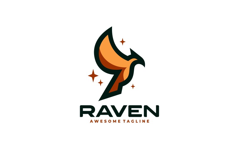 Raven Simple Mascot Logo Design Logo Template