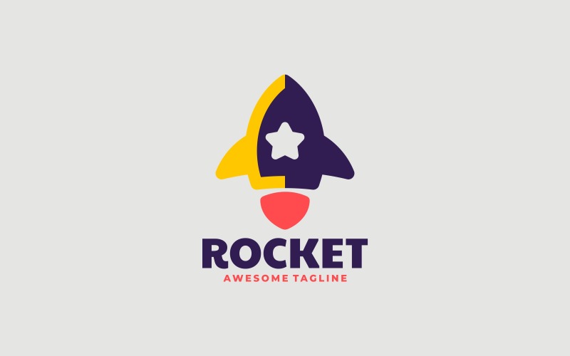 Rocket Simple Logo Design Logo Template