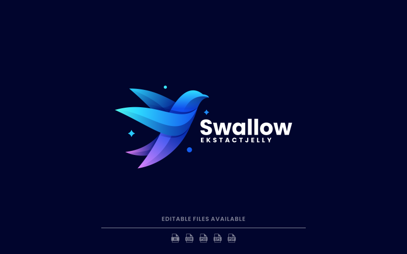 Swallow Bird Gradient Logo Style Logo Template