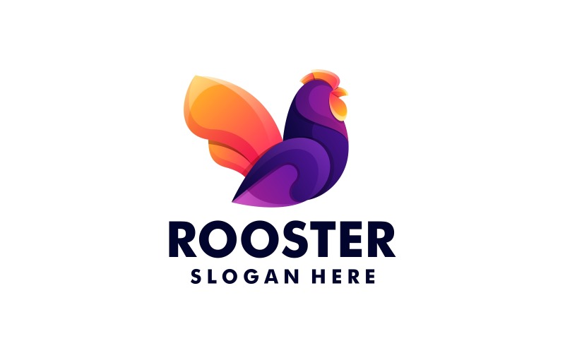 Vector Rooster Colorful Gradient Logo Logo Template