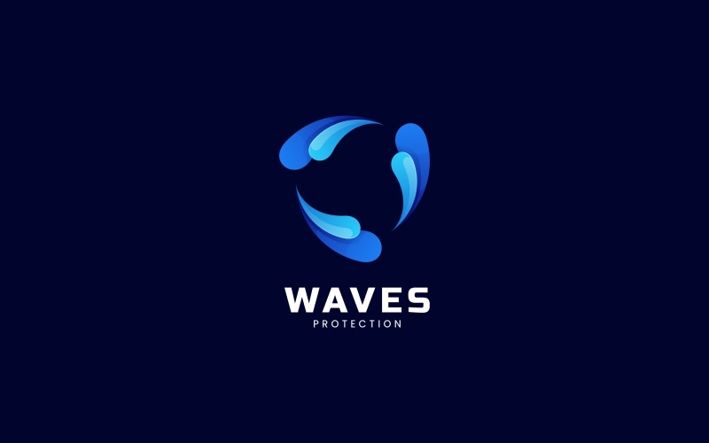 Waves Gradient Color Logo Style Logo Template