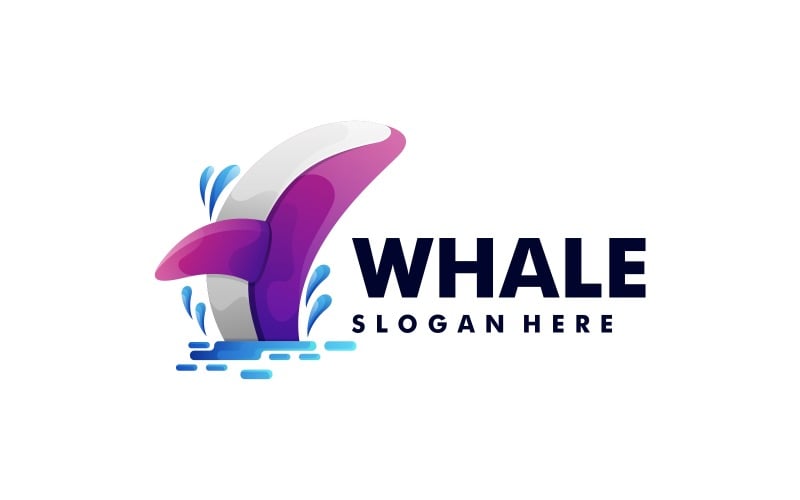 Whale Gradient Colorful Logo Design Logo Template