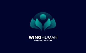 Wing Human Gradient Logo Style