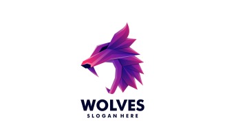 Wolves Gradient Color Logo