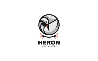 Circle Heron Simple Mascot Logo