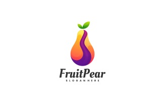 Fruit Pear Gradient Colorful Logo