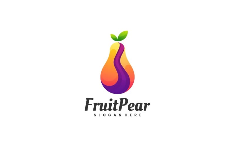 Fruit Pear Gradient Colorful Logo Logo Template