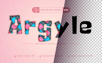 Argyle - Edit Text Effect, Editable Font Style, Graphics Illustration