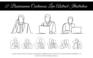 27 Businessman Continuous Line Abstract Illustration