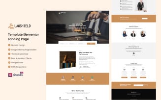 Law shield - Lawyer Services Elementor Landing Page Template
