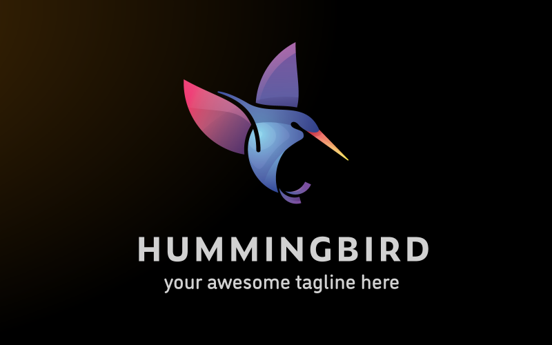 Hummingbird Colorful Gradient Logo Template