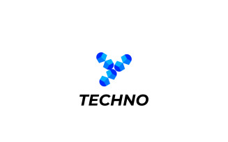 Letter Y Modern Blue Tech Logo
