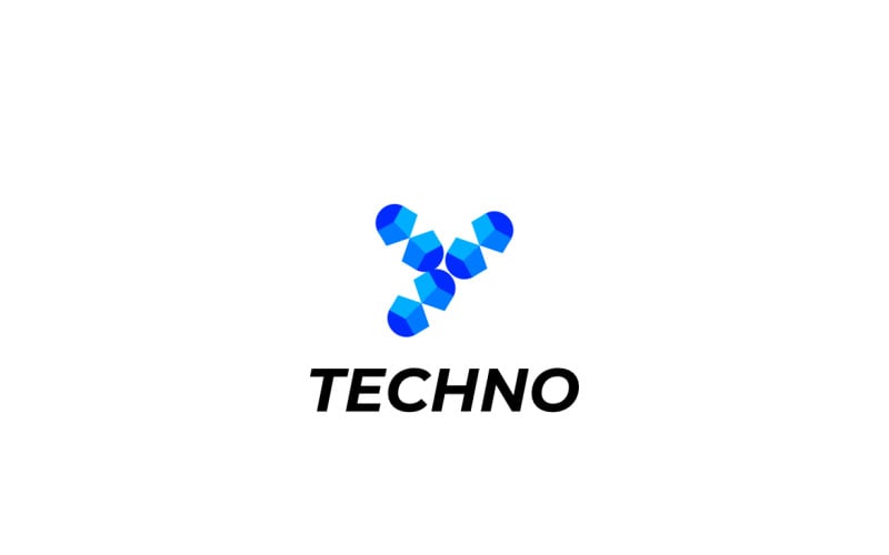 Letter Y Modern Blue Tech Logo Logo Template