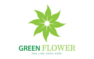 Natural Green Flower Logo Template