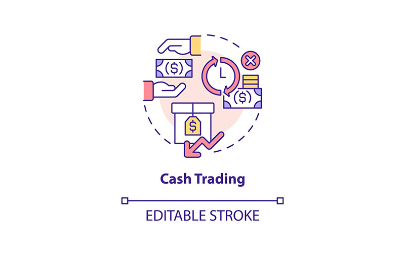 Cash Trading Concept Icon Icon Set