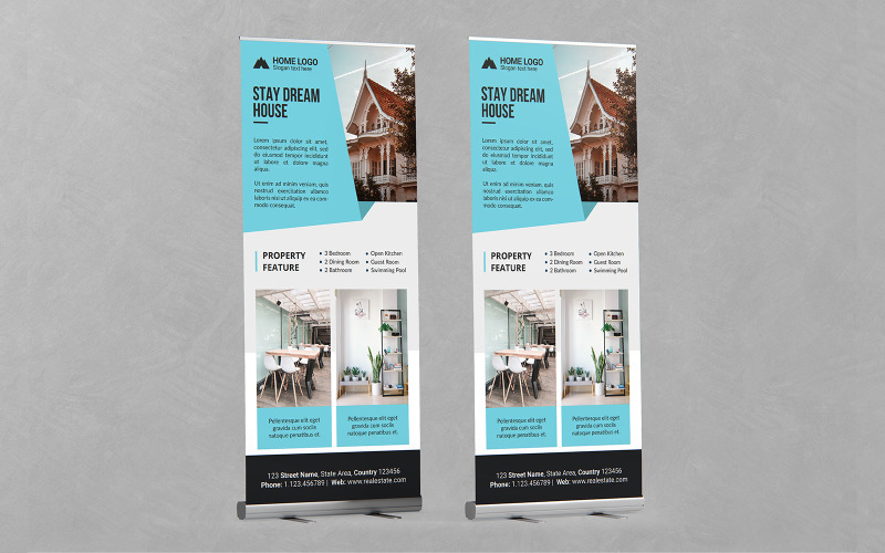 Creative Real Estate Roll Up Banner PSD Templates Corporate Identity