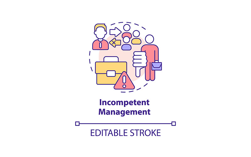 Incompetent Management Concept Icon Icon Set