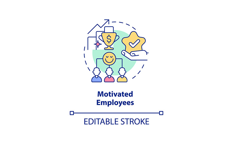 Motivated Employees Concept Icon Icon Set