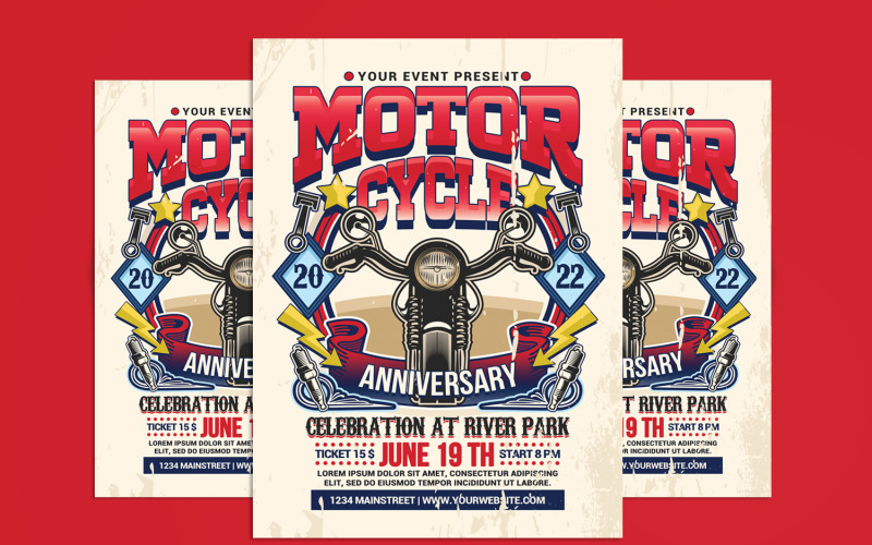 Motorcycle Club Event Flyer Corporate Identity