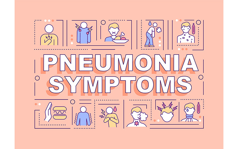 Pneumonia Symptoms Word Concepts Banner Icon Set