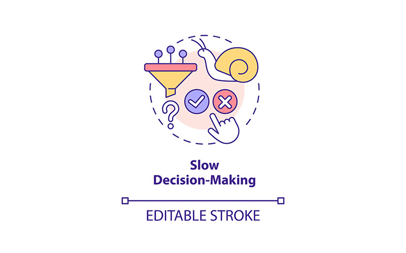 Slow Decision-making Concept Icon Icon Set