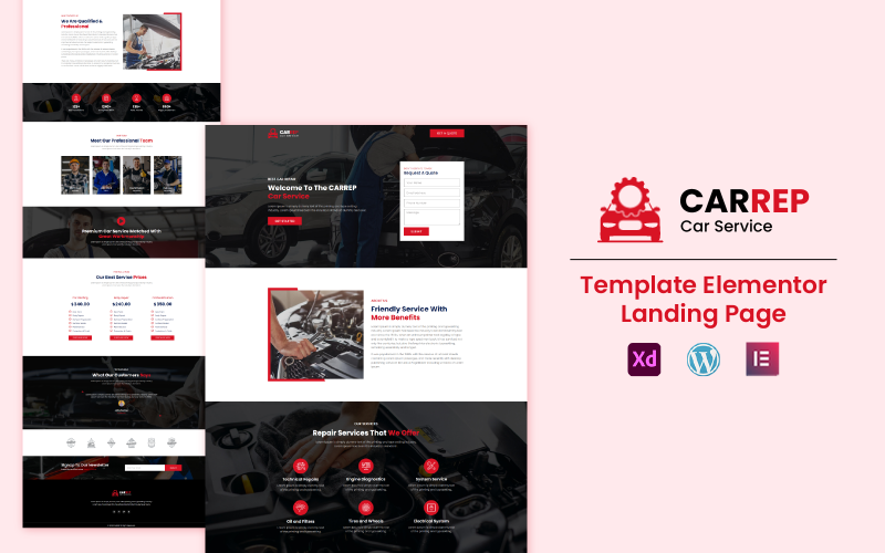 Carrep - Car Services Ready to Use Elementor Landing Page Template Elementor Kit