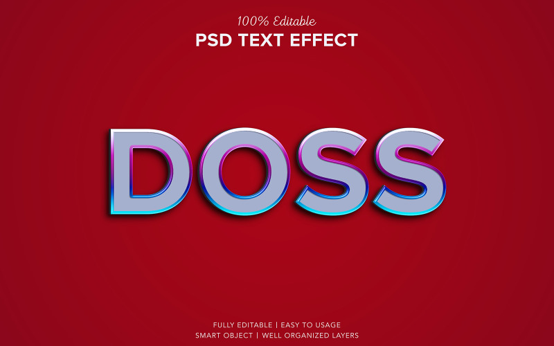 Doss Glossy Text Editable 3d Text Effect Product Mockup