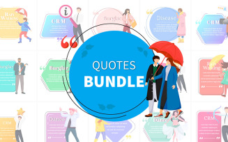 Quotes Template With Illustrations Bundle