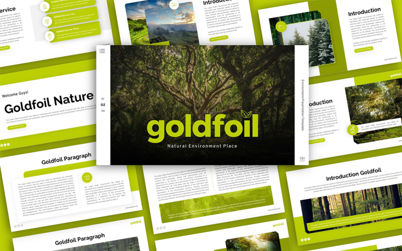 Goldfoil Environment Multipurpose PowerPoint Presentation Template PowerPoint Template