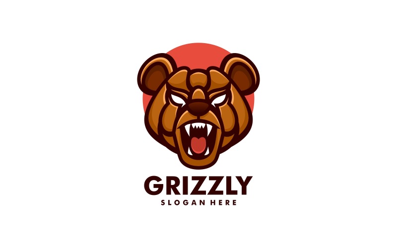 Grizzly Simple Mascot Logo Logo Template