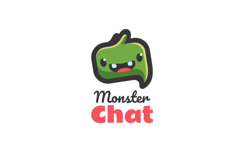 Monster Chat Cartoon Logo Logo Template